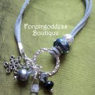 Blue pearl ,snowflake   Bracelet set