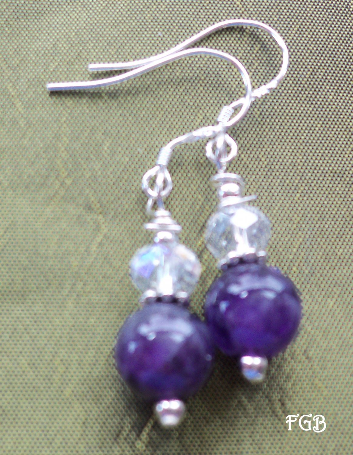 Amethyst sterling silver earrings