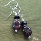 Garnet  sterling silver earrings