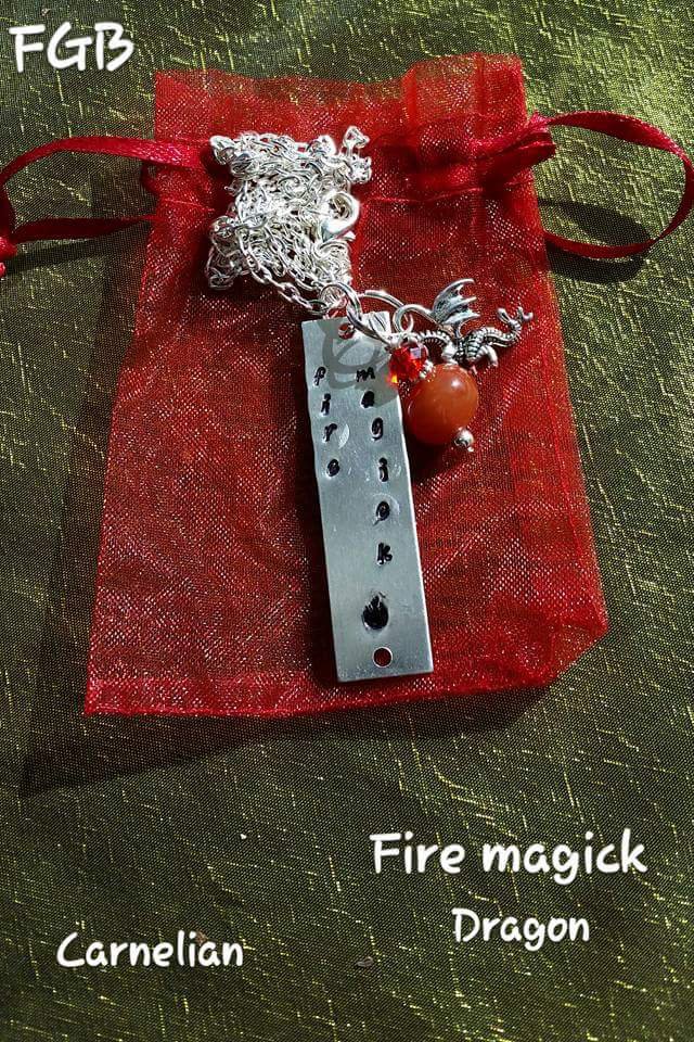 Element Fire magick carnelian necklace