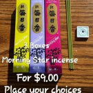 3 morning star incense  boxes -YOUR CHOICE