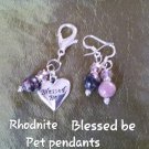 Pet pendants Rhodinite Blessed Be heart