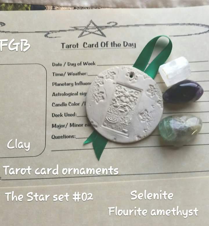Tarot The Star clay ornament