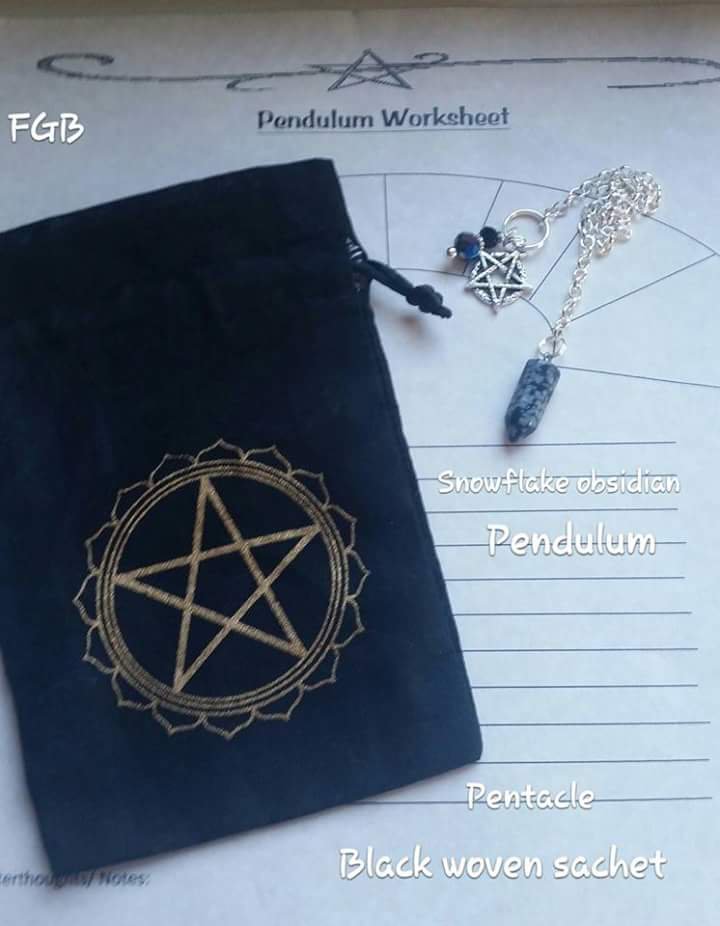 Snowflake obsidian pendulum ornaments sachet set