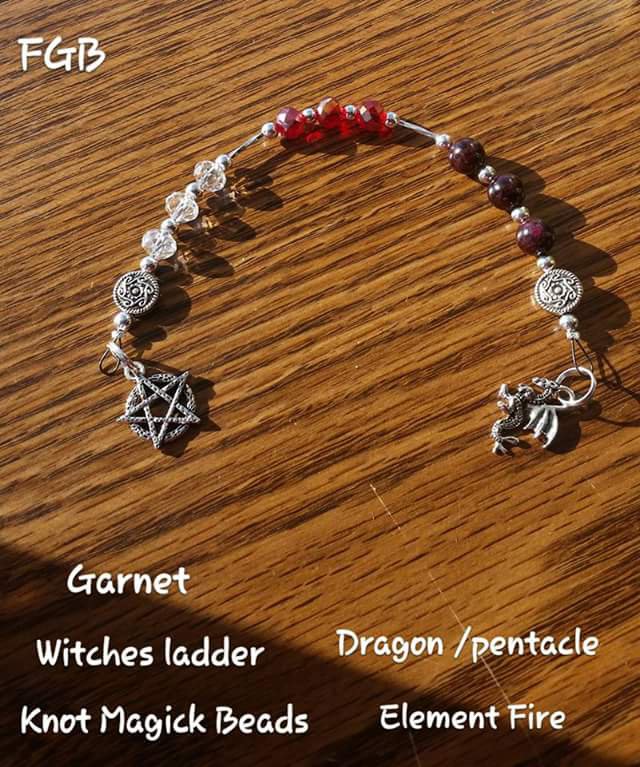 Element Fire Dragon Witches ladder knot magick beads