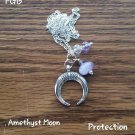 Crescent moon amethyst pendant necklace