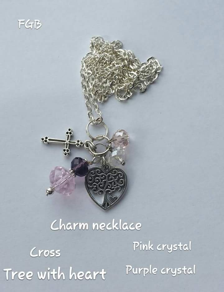 Tree heart / cross pendant necklace