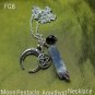 Amethyst slice moon  pentacle necklace #02