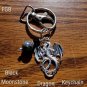 Black moonstone dragon keychain
