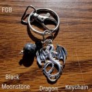 Black moonstone dragon keychain 02