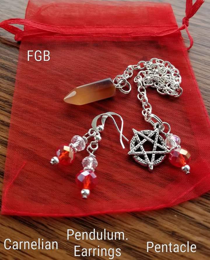 Carnelian  pendulum earrings set