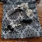Snowflake obsidian pendulum earrings set