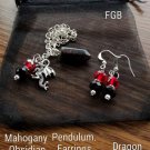 Mahogany-obsidian pentacle earrings