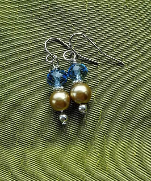 Yellow pearl earrings