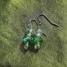 White green crystal earrings