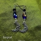 Black blue moon earrings