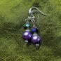 Purple pearl earrings