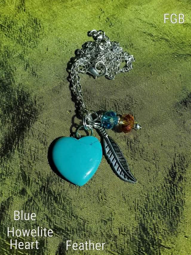 Blue howelite heart#01