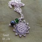 Green agate Seed of Life NECKLACE
