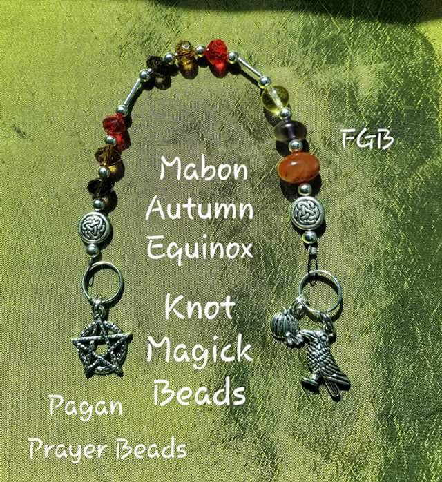 Autumn pagan prayer beads pentacle