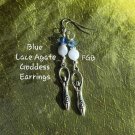 Goddess earrings  blue lace agate