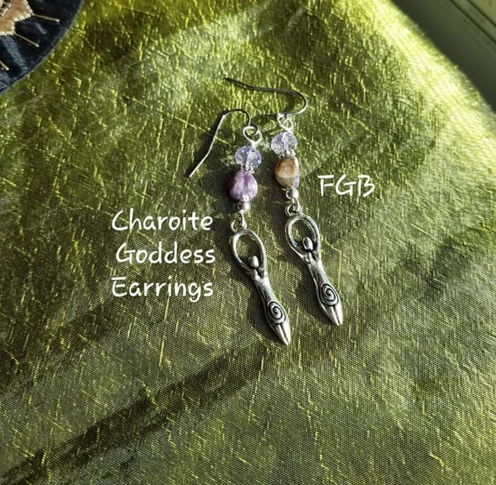 GODDESS EARRINGS CHAROITE