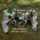 2 mom daughter goddess necklace set