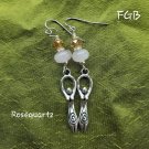 Goddess rose quartz /yellow earrings