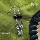Goddest garnet /grey earrings