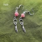 Goddess pink Rose earrings