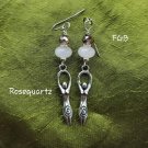 Goddess rose quartz / purple earrings
