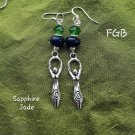 Goddess sapphire jade earrings