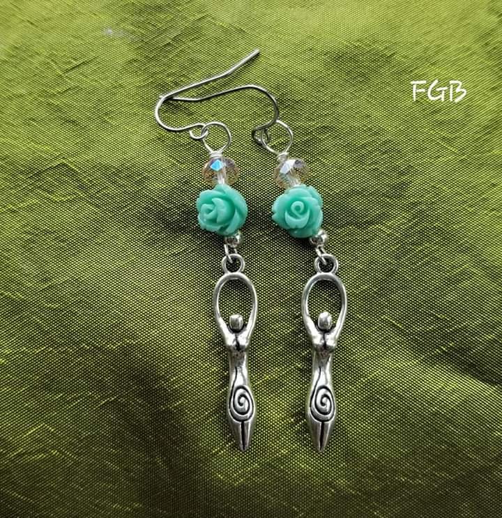Goddess lace agate earrings