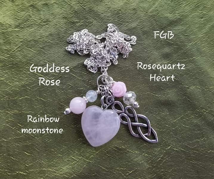 Rose quartz goddess necklace