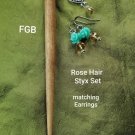 Mint green rose  hair styx set