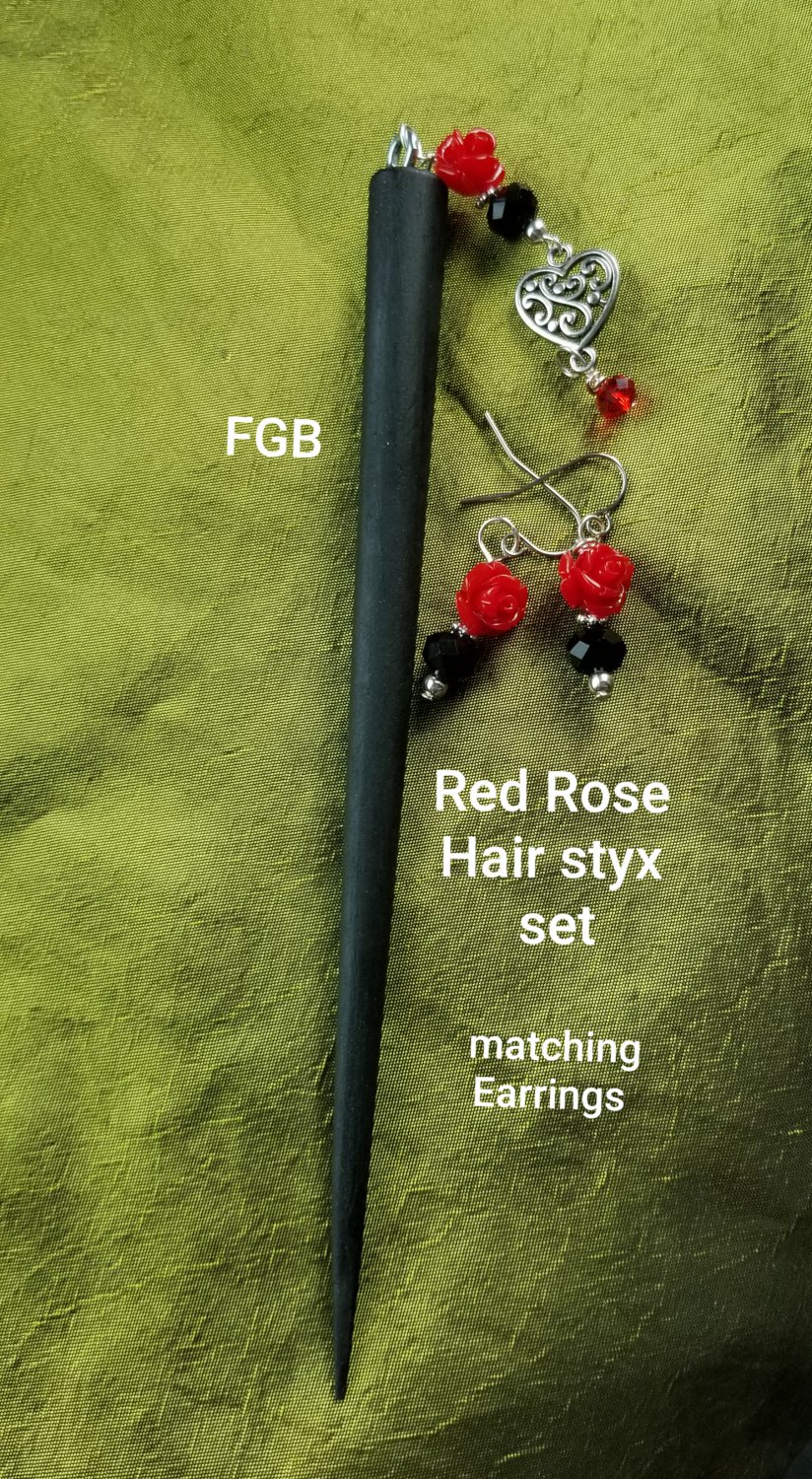 Red rose hair styx set