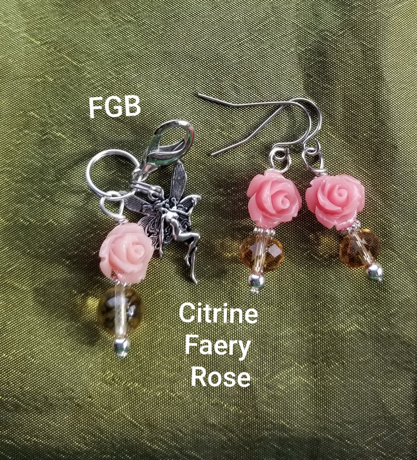 Citrine Faery pet pendant