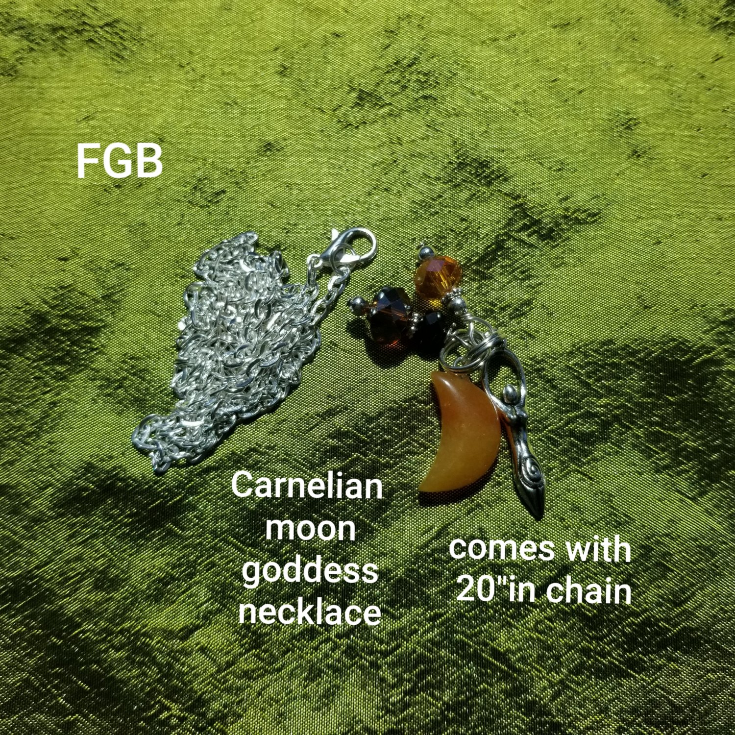 Carnelian moon Goddess necklace2