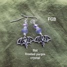 Purple bat earrings
