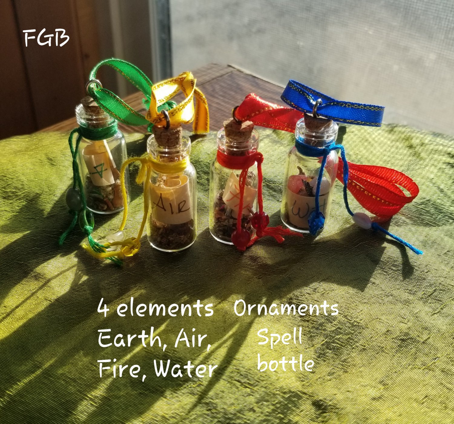 Blessings/Spell bottle ornaments:4 elements