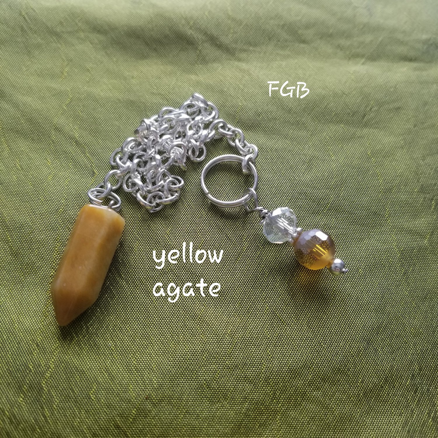 Yellow agate pendulum