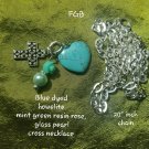 Blue howelite heart cross necklace