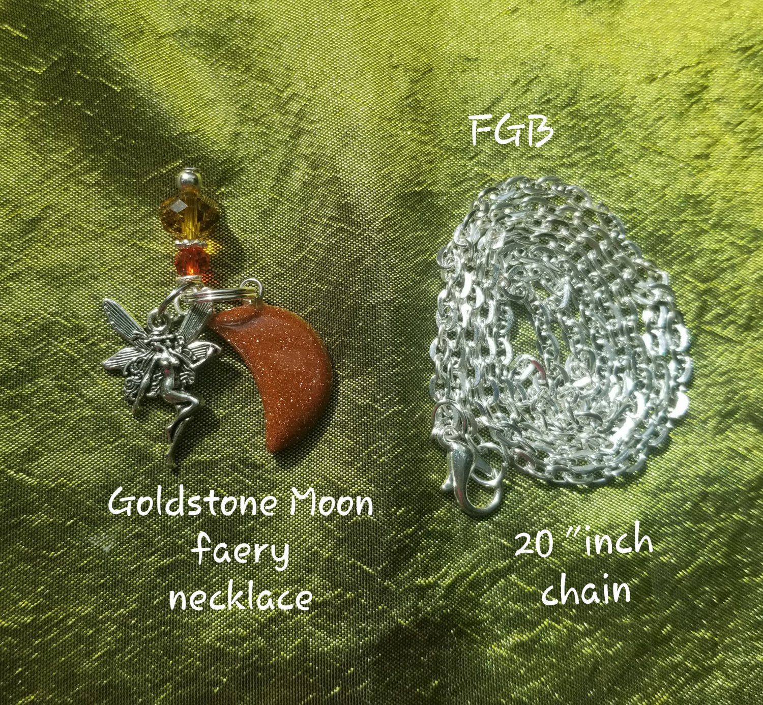 Goldstone faery necklace