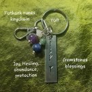 Runic gemstone key chain