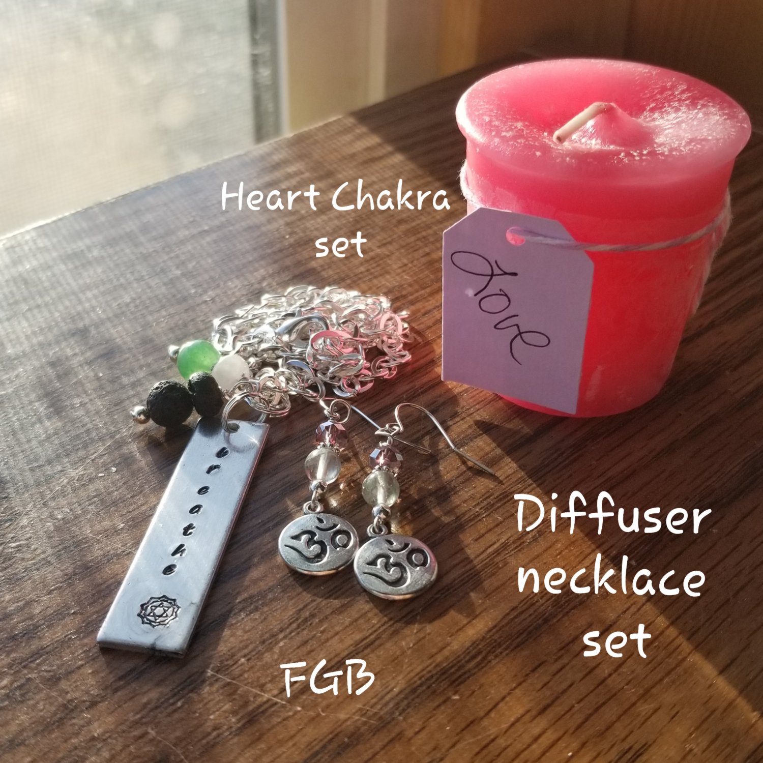 Heart chakra necklace set