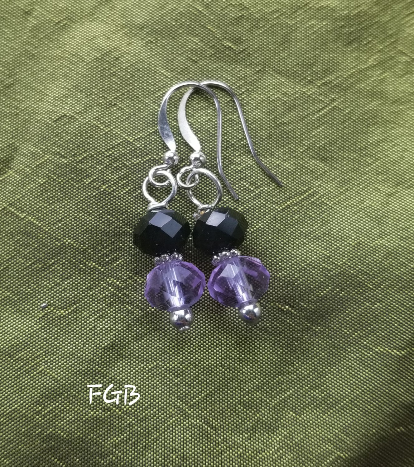 Purple black earrings