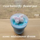 candle - rose butterfly - blue