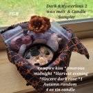 Dark & Mysterious  2 Candle & wax melt Sampler set