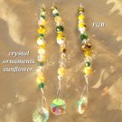 Yellow Porcelain crystal ornament/ Suncatcher, set of 3