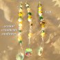Yellow Porcelain crystal ornament/ Suncatcher, set of 3